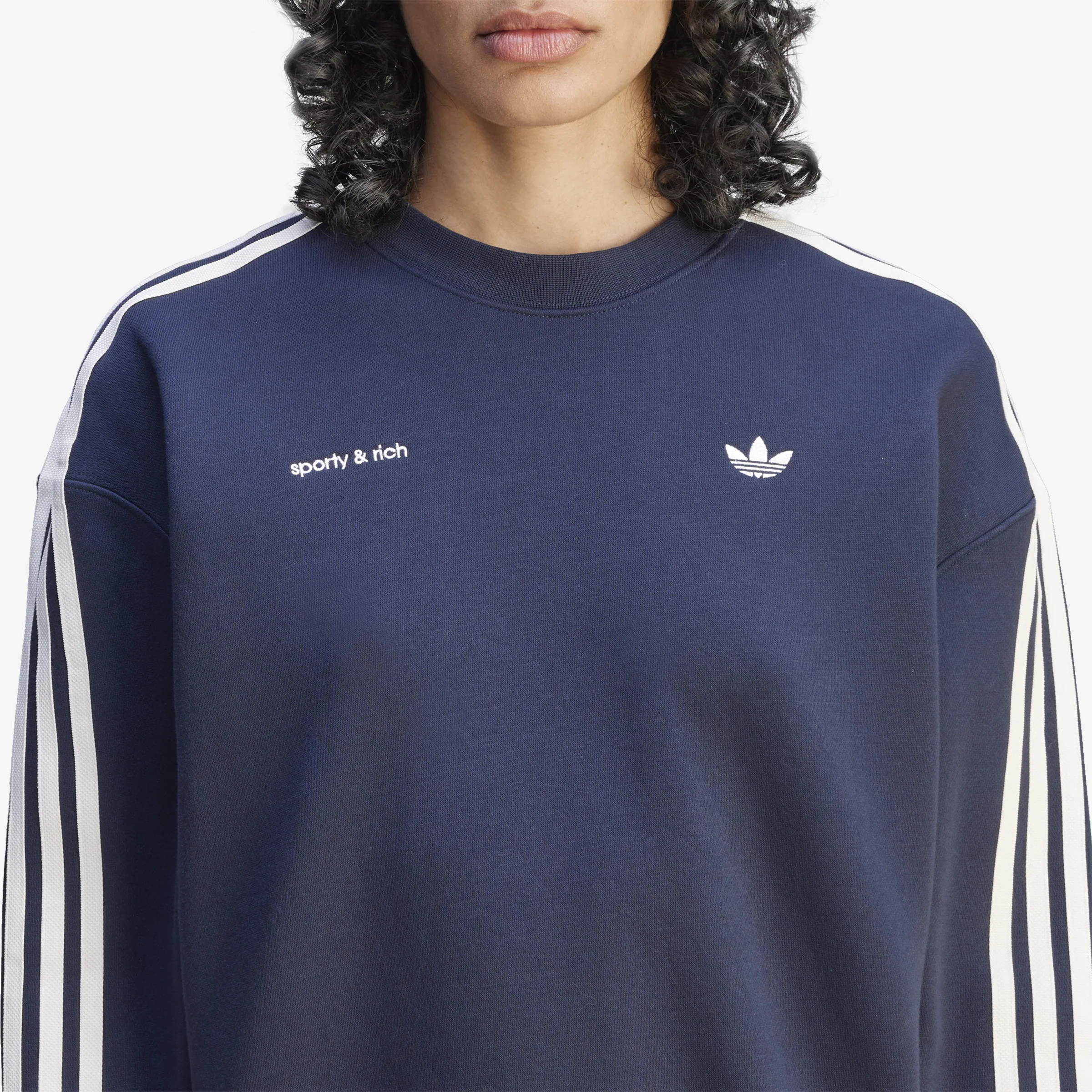 Women's adidas x Sporty & Rich Sweatshirt 'Blue' - Image 5