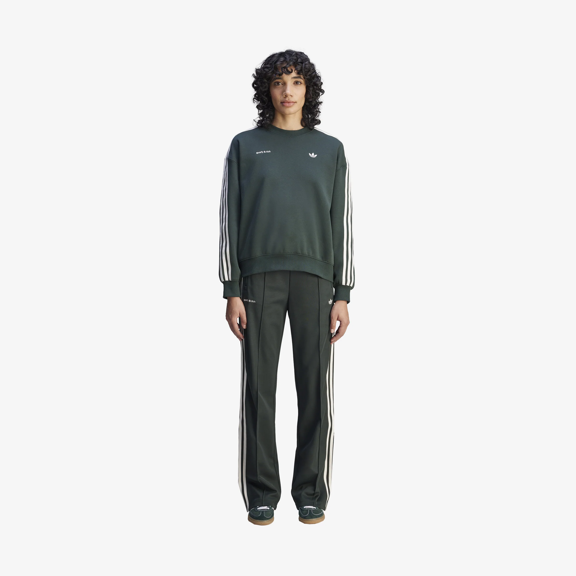 Women's  adidas Sporty & Rich Track Pants 'Green' - Image 3