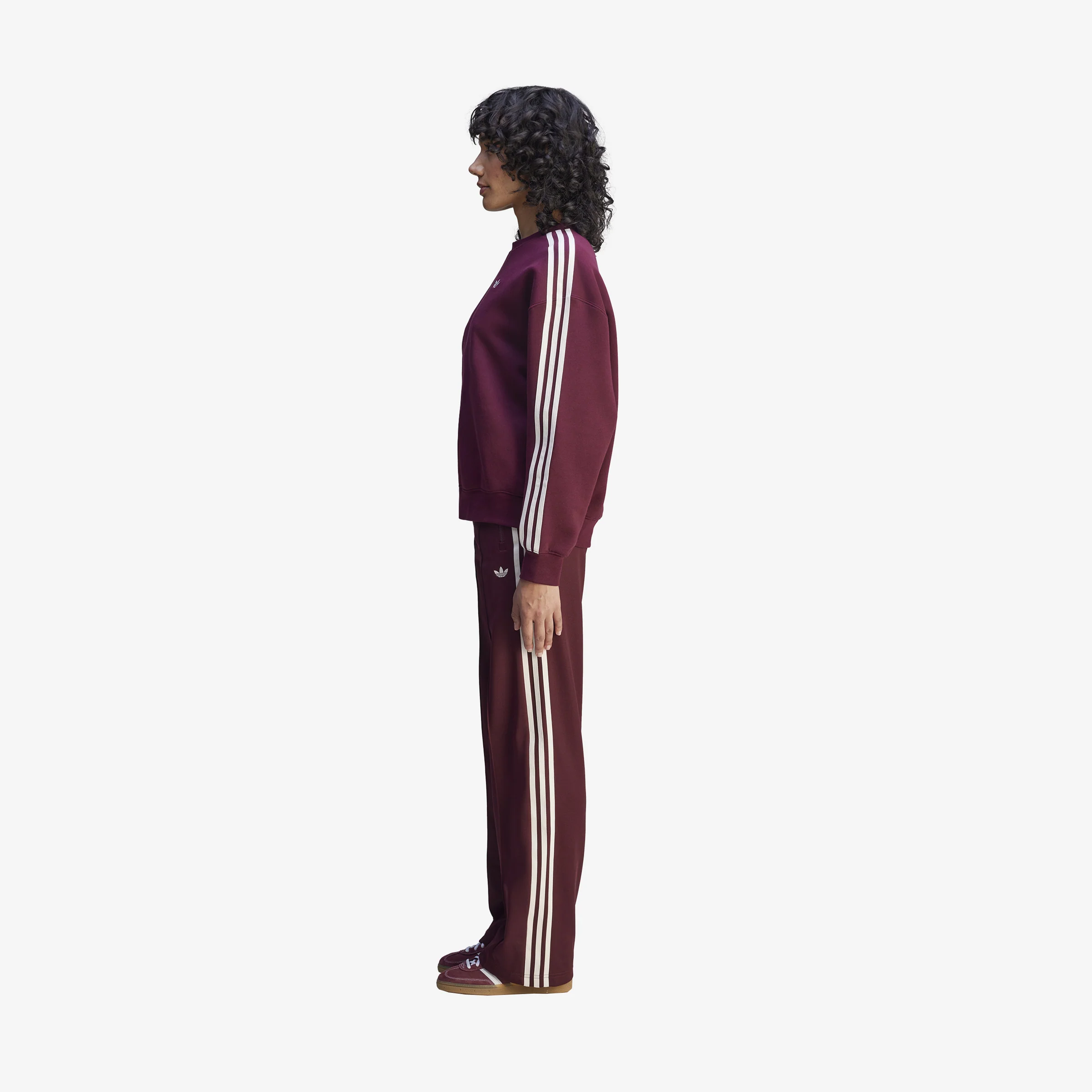 Women's adidas x Sporty & Rich Track Pants 'Burgundy' - Image 4