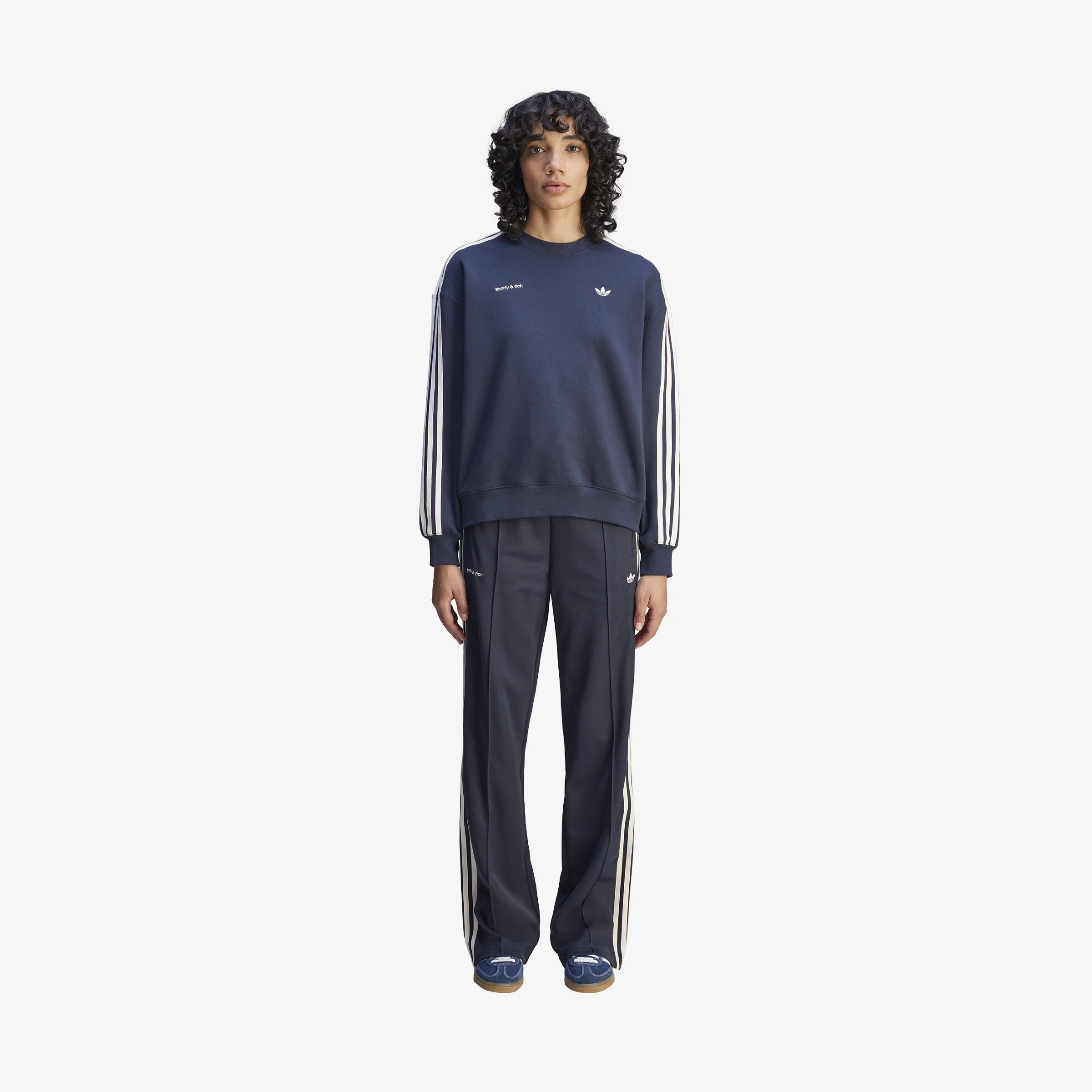 Women's adidas x Sporty & Rich Track Pants 'Blue' - Image 3