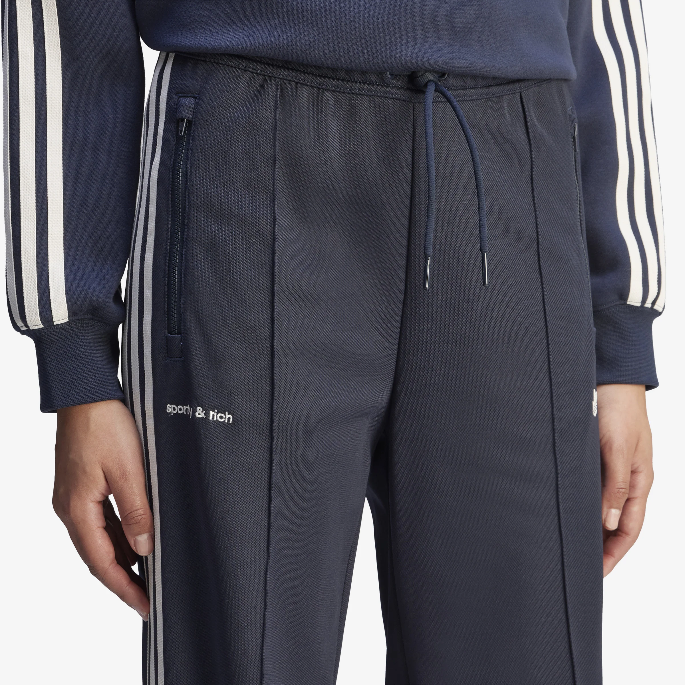Women's adidas x Sporty & Rich Track Pants 'Blue' - Image 5